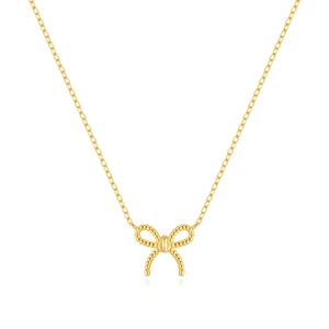 Collier en argent S925 doré avec pendentif nœud torsadé pour femme, style minimaliste chic