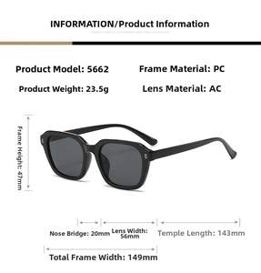 Detailed size specifications for retro aviator sunglasses showing frame width and lens height