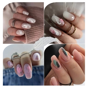 Japanese style 3D plaster nail art gel with sand texture and embossed relief designs