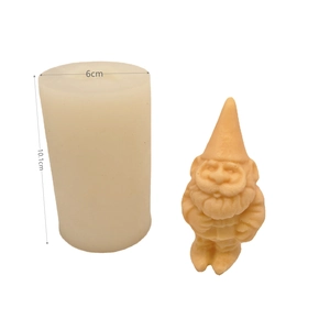 3D gnome silicone mold for Christmas candles and plaster crafts, 6x10.1cm size detail