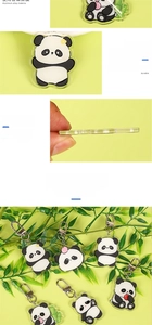 Detail of high-transparency acrylic panda keychain with diamond-cut smooth edges