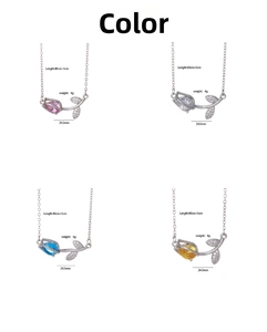 Détails des colliers tulipe en rose, bleu, violet et jaune avec dimensions