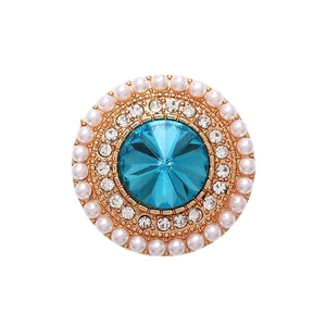 Sky blue crystal charm with pearls and rhinestones for DIY shoe decorations and accessories