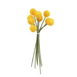 Artificial yellow billy balls bouquet with long green stems for Nordic home decoration