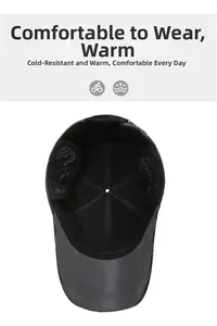 Detailed view of winter baseball cap showing fleece lining and foldable ear protection