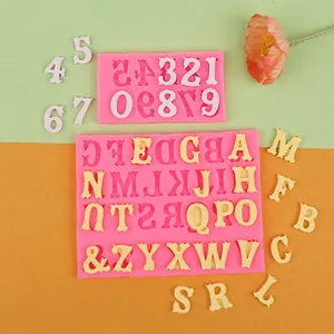 Alphabet Number Silicone Mold Vintage Decorative Letter Digit Fondant Chocolate Cake Decorating Baking Tool DIY Resin Clay