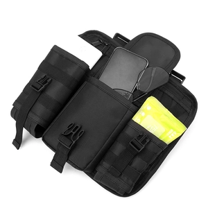 Tactical vest bag detail showing multi-compartment storage and durable nylon fabric
