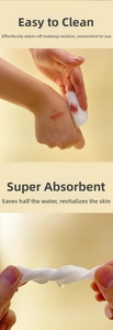 Detail showing high water absorption and cleansing effect of thick cotton pads