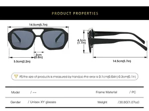 Tableau des tailles avec dimensions et poids de 30,8g pour lunettes de soleil