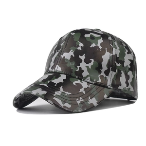 Casquette de baseball en PU camouflage imperméable avec finition brillante et motif jungle