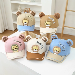 Casquette de baseball enfant avec lion brodé et oreilles 3D pour la protection solaire