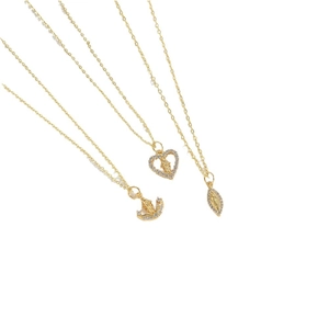 Religious Virgin Mary pendant necklaces in gold finish with sparkling zircon stones