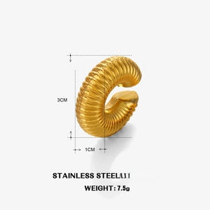 Spécifications de taille pour la boucle d'oreille en acier inoxydable doré 18K