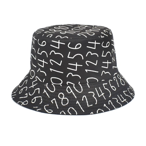 Unisex black and white fisherman hat featuring stylish all-over digital print pattern