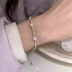 Elegant S925 sterling silver butterfly bracelet with minimalist adjustable chain for women