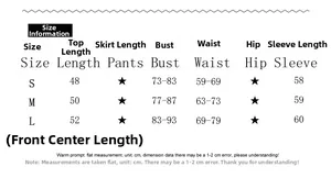 Detailed size chart for the women's backless long sleeve cotton bodysuit garment