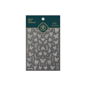 Stickers ongles papillon blanc mat TL-175 avec motifs en relief et emballage pro