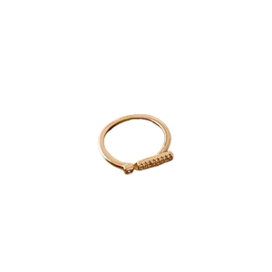 Minimalist gold plated geometric open ring with rectangular crystals for women