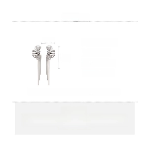 Scheda tecnica degli orecchini a nappa lunga con fiori in zircone, misura 12cm per 2,5cm