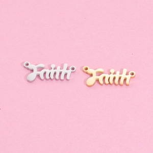 Connecteur Faith poli en acier inoxydable or et argent pour bijoux faits main