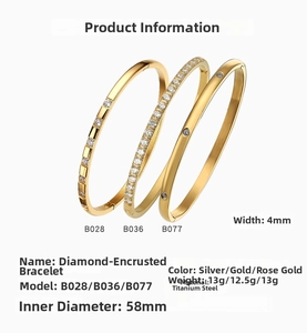 Detail showing 58mm inner diameter and 4mm width of the gold plated titanium steel bangle