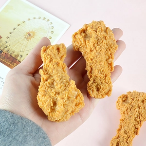 Modello realistico di coscia di pollo fritto in PVC per fai-da-te e decorazione cover