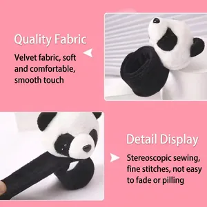 Plush panda bracelet for bikes and motorcycles with soft fabric and detailed stitching
