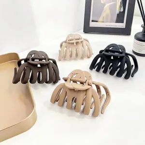 Large Matte Hair Claw Clips Solid Color Octopus Shark Hairpin Elegant Styling Accessories For Women