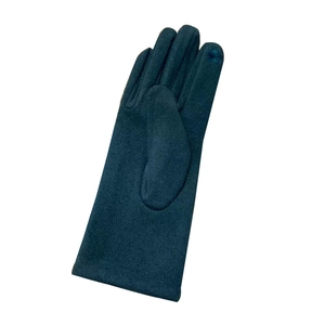 Winter thermal green velvet gloves for women with anti-slip touchscreen outdoor design