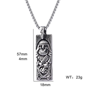 Détails du pendentif Odin en acier inoxydable avec dimensions 57mm x 18mm et poids de 23g