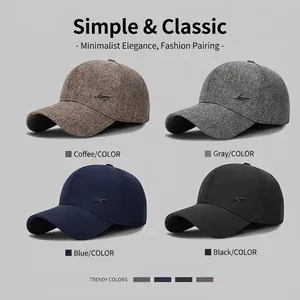 Casquette de baseball business en café, gris, marine et noir avec logo métallique sur le côté
