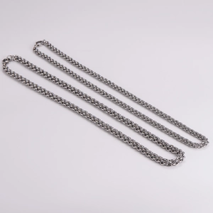 Sleek silver twisted lantern chain necklace with 6mm and 7mm link design for women