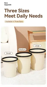 Juego de modernos cubos de basura domésticos color crema en tres tamaños hogar