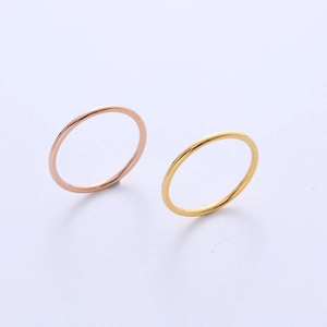 Minimalist Thin Band Ring 316L Stainless Steel Polished Simple Plain Stackable Jewelry For Women