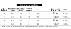 Detailed size guide table for V-neck kimono top with length, bust, and sleeve measurements