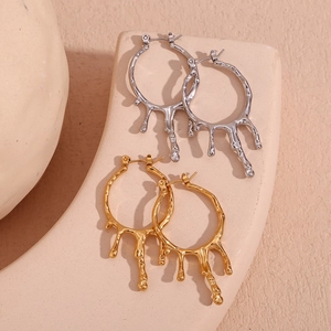 Westliche Mode Schmelzende Lava Flüssigmetall Vergoldete Edelstahl Ohrringe Für Damen Punk Minimalistischer Schmuck Geschenk