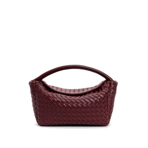 Mini Woven Handbag Genuine Cowhide Leather Crossbody Shoulder Bag Urban Minimalist Dumpling Shape Single Handle For Women