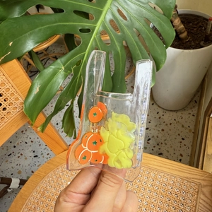 Creative acetate fruit shopping bag hair claw clip in orange and yellow translucent design