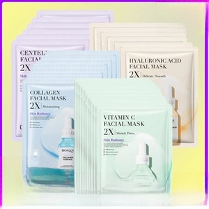 Coffret de masques en tissu au collagène et vitamine C pour hydrater et illuminer la peau