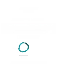 Detailed size chart for blue apatite beaded bracelet showing 18cm length and 8mm bead size