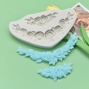 3D rose cluster silicone mold for DIY cake decoration and chocolate fondant crafting