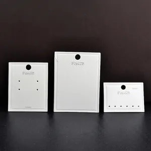 Jewelry Display Cards White Cardboard Embossed For Necklaces Earrings With 925 Sterling Silver Earring Post Label