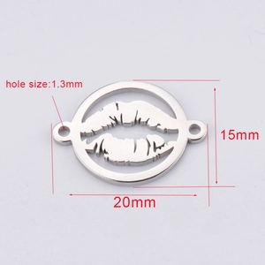 Poliertes Edelstahl-Lippenanhänger mit 20mm Durchmesser und 1,3mm Lochgröße