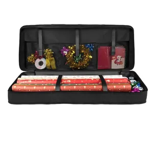 Christmas Gift Wrapping Paper Storage Bag Oxford Cloth Waterproof Large Capacity Holiday Wrap Organizer With Handles