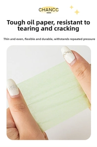 Macro detail of ultra-thin flexible oil blotting paper showing durable texture and tear resistance