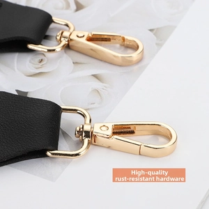 Detailed close-up of premium gold-plated anti-rust hardware on adjustable bag strap