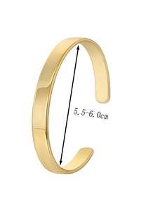Detail view of the gold adjustable C-shape bracelet with inner diameter size 5.5-6.0cm