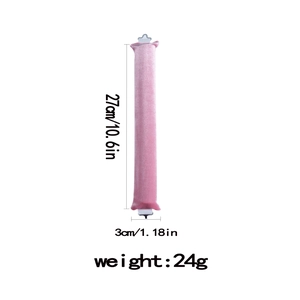 Pink velvet heatless hair curler 3cm diameter with measurements and weight specifications