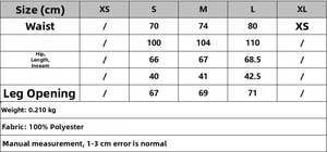 Tableau des tailles détaillé pour shorts décontractés taille haute avec mesures en cm