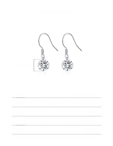Tableau détaillé des tailles pour boucles d'oreilles en argent 925 et moissanite 1ct